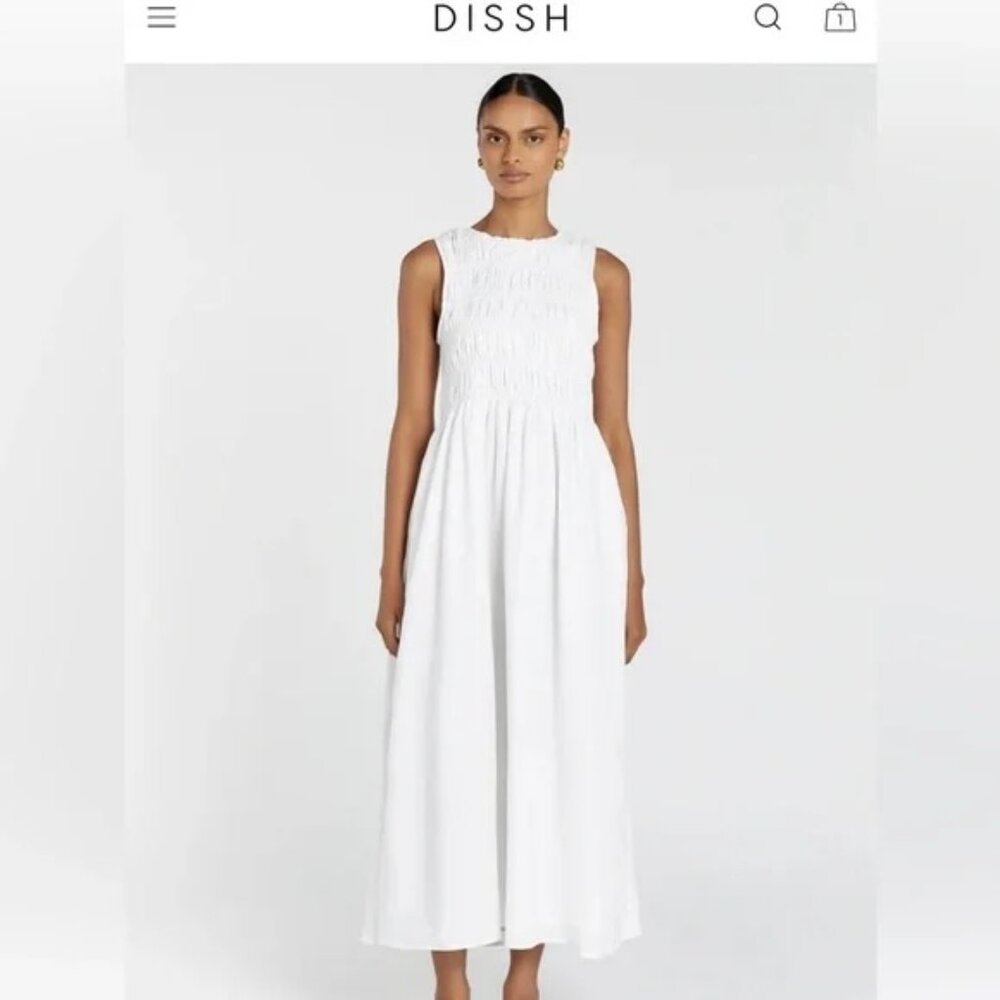 Dissh Lessi White Linen Maxi Dress - US Size 6